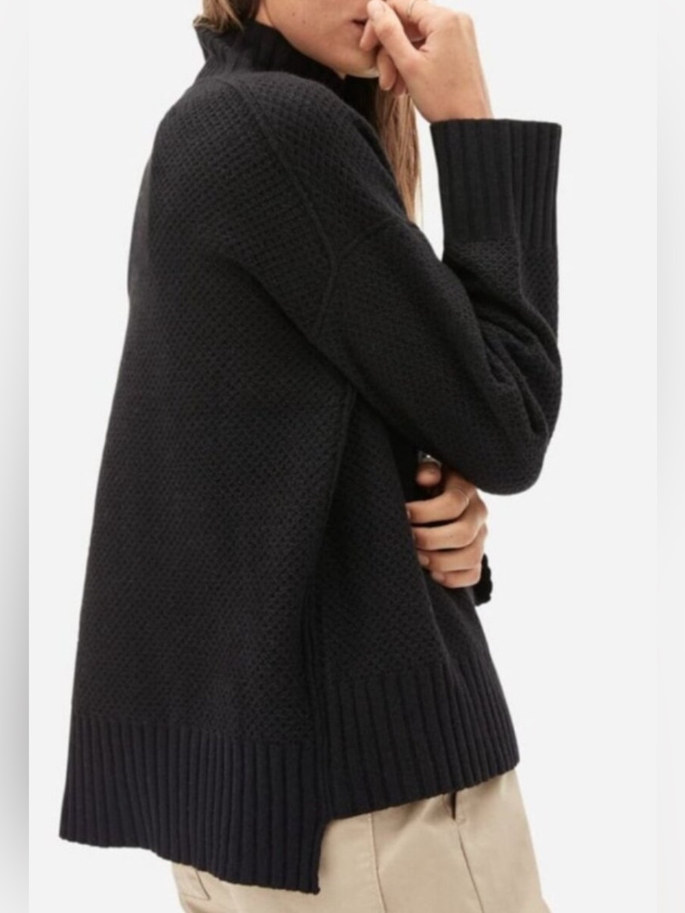 Everlane The Cashmere Stroopwafel Turtleneck Knit Sweater Size L